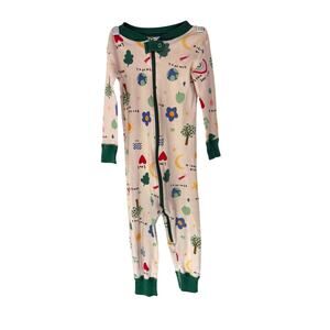 Hanna Andersson Sleep One Piece Unisex Cozy Soft‎ Flowers Earth Trees Size 2T